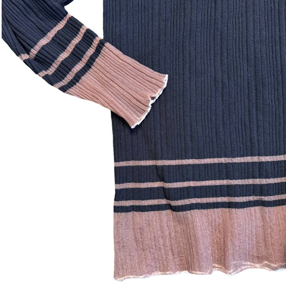 Zara Black & Tan Textured Weave Colorblock Oversized Sweater Top Small - Picture 3 of 5